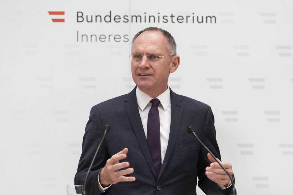 Interior Minister Gerhard Karner (ÖVP). Photo: АP/BTA